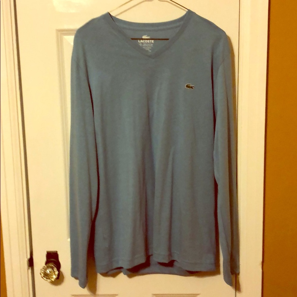Men’s Lacoste V Neck Long Sleeve T-shirt